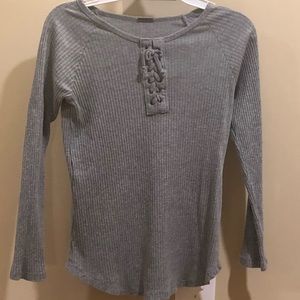 Thick Gray Long Sleeve Top